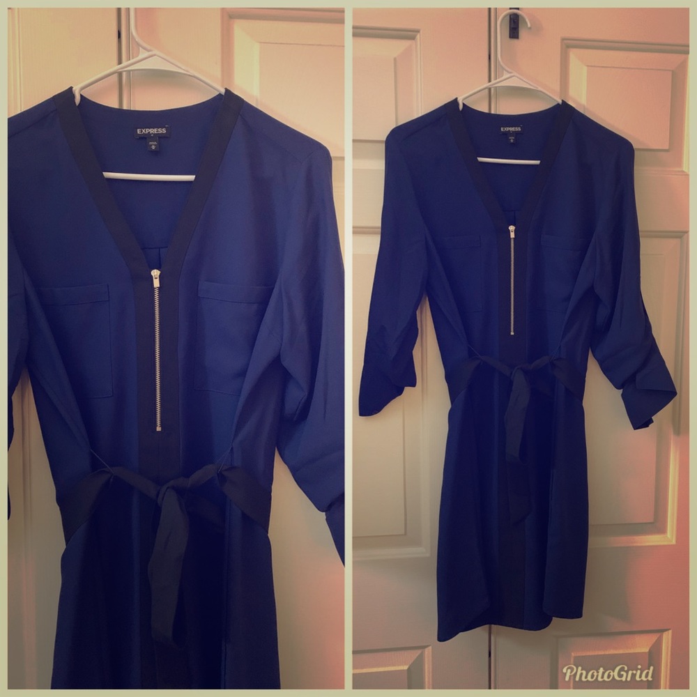 EXPRESS Navy & Black Dress with Zipper